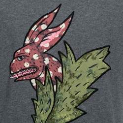 Burberry London Grey Cotton Flocked Beast Printed T-Shirt L