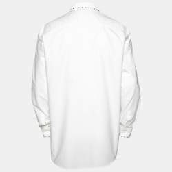 Burberry White Cotton Stud Embellished Classic Fit Shirt XXL