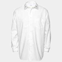 Burberry White Cotton Stud Embellished Classic Fit Shirt XXL