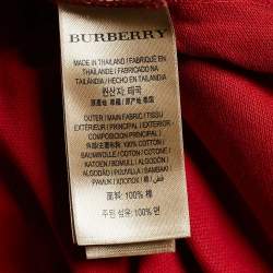 Burberry Red Cotton Pique Short Sleeve Polo T-Shirt XL 