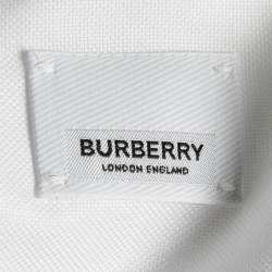 Pre Owned Burberry London White Cotton Oxford Classic Button Front Shirt L