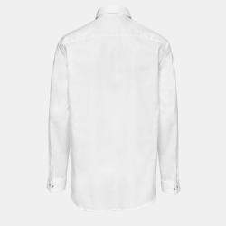 Pre Owned Burberry London White Cotton Oxford Classic Button Front Shirt L