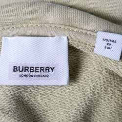 Burberry London Cream Logo Print Cotton Hoodie XS