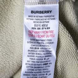 Burberry London Cream Logo Print Cotton Hoodie XS