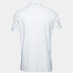 Burberry White Cotton Pique Short Sleeve Polo T-Shirt M