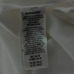 Burberry White Cotton Pique Short Sleeve Polo T-Shirt M