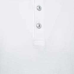 Burberry White Cotton Pique Short Sleeve Polo T-Shirt M