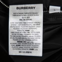 Burberry Black Reversible Check Print Synthetic Hooded Jacket L