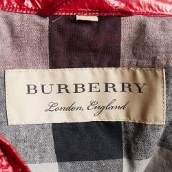 Burberry Red Synthetic Quilted Torford Jacket S