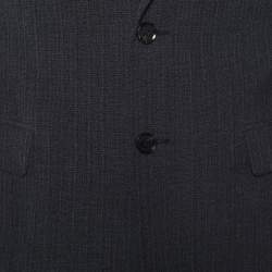 Burberry Grey Textured Wool Mansford Blazer L