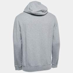 Burberry Grey Logo Printed Cotton Hoodie S