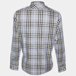 Burberry Grey Nova Check Cotton Button Front Shirt XL