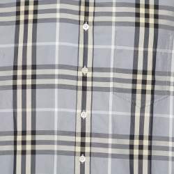 Burberry Grey Nova Check Cotton Button Front Shirt XL
