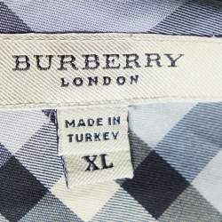 Burberry Grey Nova Check Cotton Button Front Shirt XL