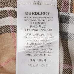 Pre Owned Burberry London Beige Checked Cotton Button Front Full Sleeve Shirt XL