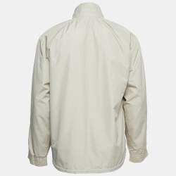 Burberry London Beige Logo Embroidered Synthetic Zip Front Jacket S