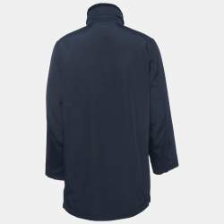 Burberry London Navy Blue Nylon Zip-Up Jacket XL
