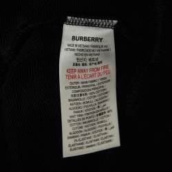Burberry Black Logo Print Cotton Knit Hoodie XS
