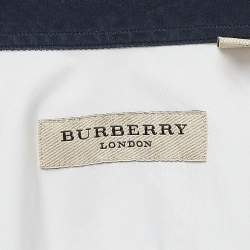 Burberry London White Contrast Collar and Placket Cotton Shirt M