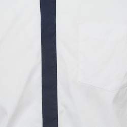 Burberry London White Contrast Collar and Placket Cotton Shirt M