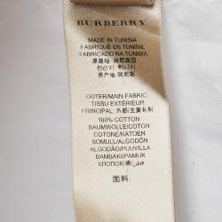Burberry London White Contrast Collar and Placket Cotton Shirt M