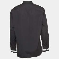 Burberry London Black Contrast Cuff Cotton Long Sleeve Shirt XXL