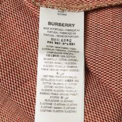 Pre Owned Burberry London Beige Checked Cotton Crew Neck T-Shirt L