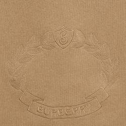 Burberry Brown Logo Embroidered Cashmere Knit Ghost Crest Scarf 