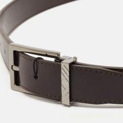 Burberry Brown Leather Buckle Belt 100 CM