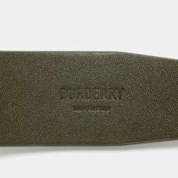 مملوكة مسبقًا حزام بربري إبزيم شيلد جلد كاكي داكن 95 سم