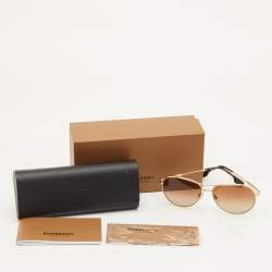 Pre Owned نظارة شمسية بربري B 3122 بني/ذهبي نغمي أفياتور