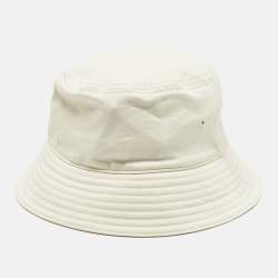 Pre Owned Burberry Ivory EKD Sketch Cotton Bucket Hat L/59