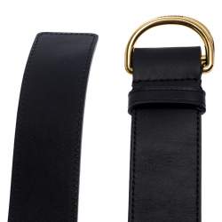 مملوكة مسبقًا حزام بربري حلقة D مزدوجة جلد أسود 120 سم