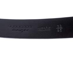 Pre Owned Burberry Blue Leather Alex Buckle Belt 95CM