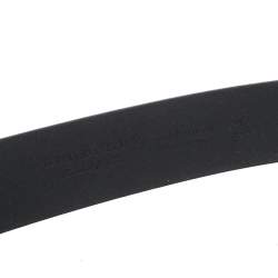 Pre Owned Burberry Black Leather Alex Buckle Belt 85CM