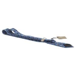 Pre Owned Burberry Hydrangea Blue Car Print Silk Stanfield Skinny Tie 