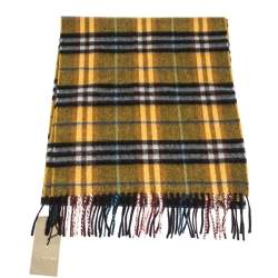 Pre Owned Burberry Amber Yellow Castleford Check Cashmere Scarf
