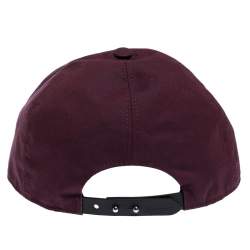 Pre Owned Burberry Burgundy Cotton Boysenberry Crest Cap M/L