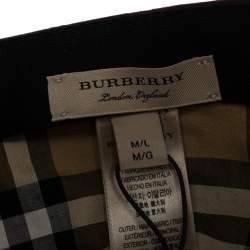 Pre Owned Burberry Burgundy Cotton Boysenberry Crest Cap M/L