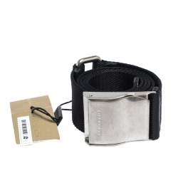 Pre Owned Burberry Black Canvas Zach Webbing Belt 80CM