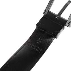 Burberry Black Beat Check Coated Canvas Buckle Belt 90CM