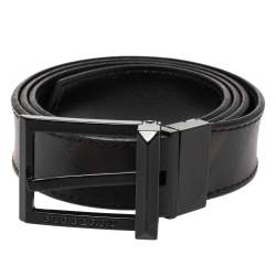 Burberry Black Beat Check Coated Canvas Buckle Belt 90CM