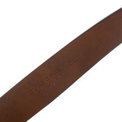 Pre Owned Burberry Black Leather Alex Buckle Belt 100CM