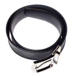 Pre Owned حزام وجهين بربري جيمس كانفاس مقوى كروهات سموكد رصاصي 80 سم