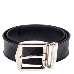 Pre Owned حزام وجهين بربري جيمس كانفاس مقوى كروهات سموكد رصاصي 80 سم