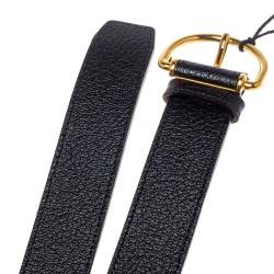Burberry Black Leather Double D Ring Belt 100CM