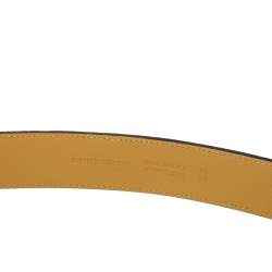 Pre Owned حزام بربري حلقة حرف دي مزدوجة جلد سوداء 90 سم