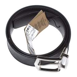 Burberry Grey Smoked Check Coated Canvas James Reversible Belt 75CM