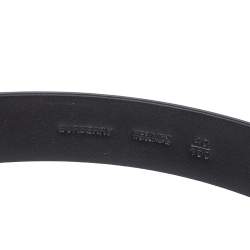 Pre Owned حزام بربري غراي35 إبزيم جلد أسود 100 سم