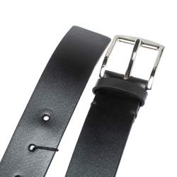 Pre Owned حزام بربري غراي35 إبزيم جلد أسود 100 سم